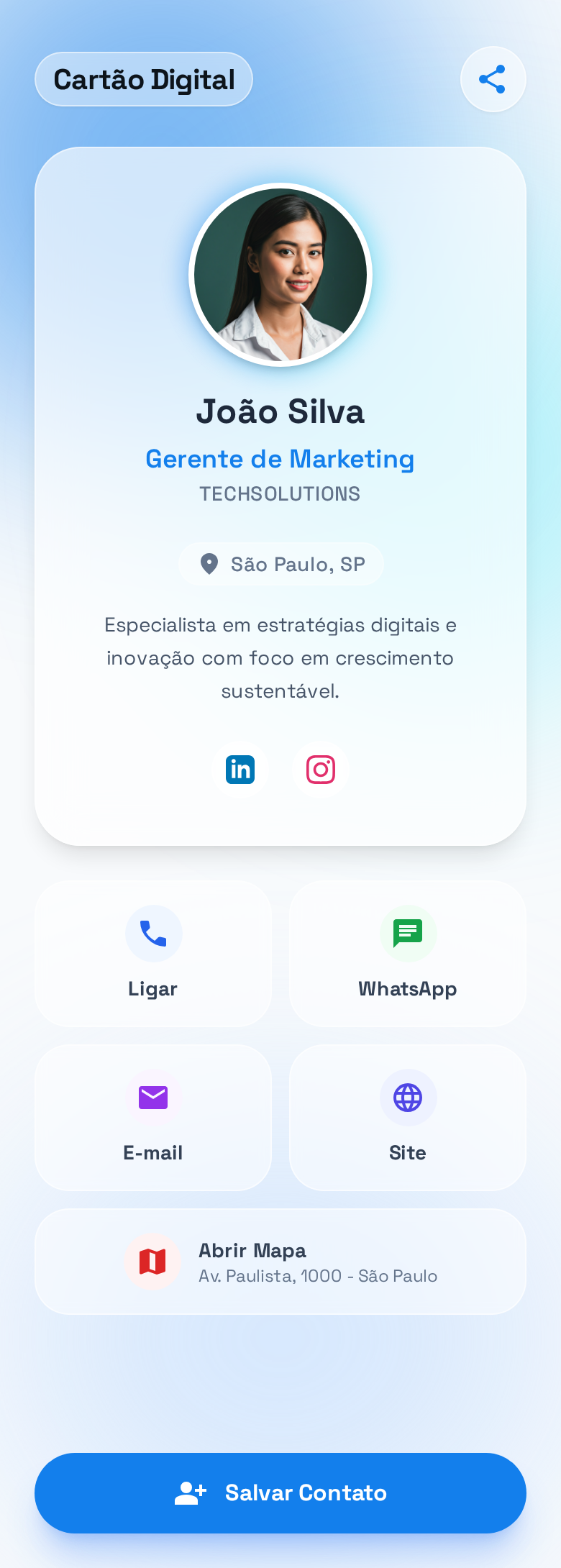 Cartao Digital Vidro Fosco